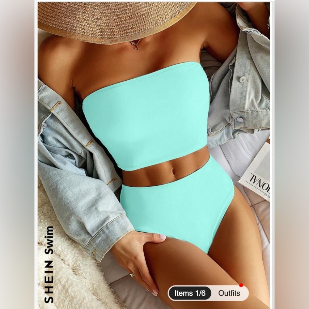 (M) NWT SHEIN Two piece strapless bikini
